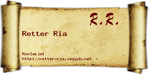 Retter Ria névjegykártya